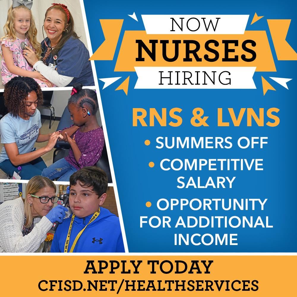 Now hiring nurses - RNS & LVNS. summers off, competitive salary, opportunity for additional income. Apply today 